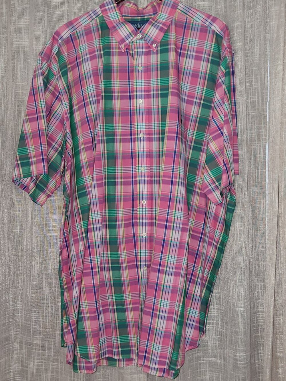 Ralph Lauren Men's Classic-Fit Pink & Green Plaid Oxford Shirt